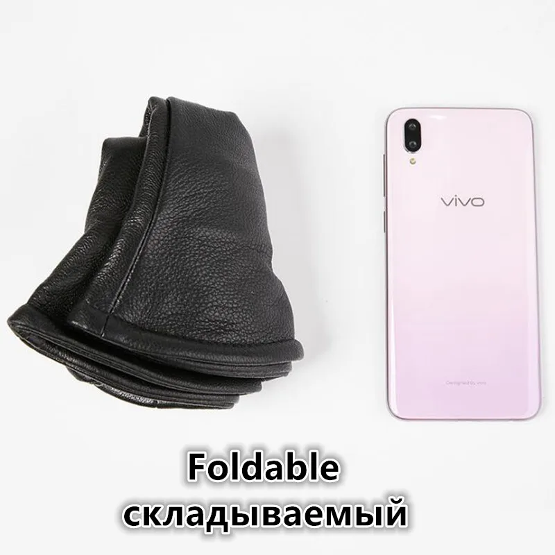 SILOQIN Винтаж овчина ведро головные уборы для мужчин и женщин складная шляпа из натуральной кожи Осень новинка черные кожаные кепки унисекс