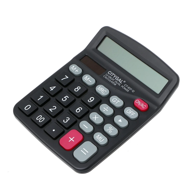 12Digit Large Screen Calculator Battery Light Powered Office Home Computer AXYF 5