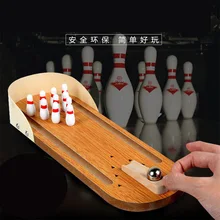 Vokmascot, bolos de madera, juguetes para niños, Mini bola de bolos de escritorio, juguete para juego de mesa, accesorios para jugar a los bolos, Boliche para niños(China)