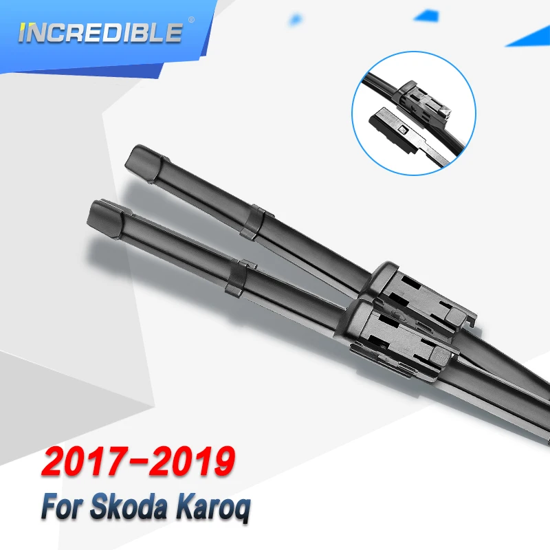 Невероятные щетки стеклоочистителя для Skoda Karoq Нажимные кнопки на дужках 2017 2018 2019