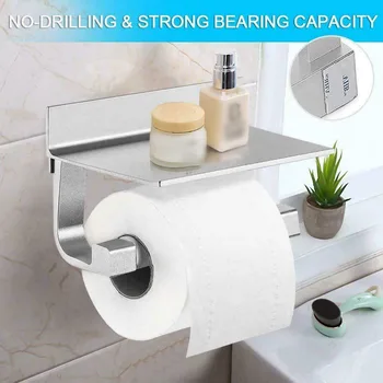 

Space Aluminum Tissue Holder Black/Silver Bathroom Punch-free Washing room