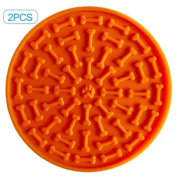 

2PCS Pet Bath Mat Silicone Safe Slow Food Licking Pad Sucker Pet Quiet Comfortable Training Cushion Dog Training Collar