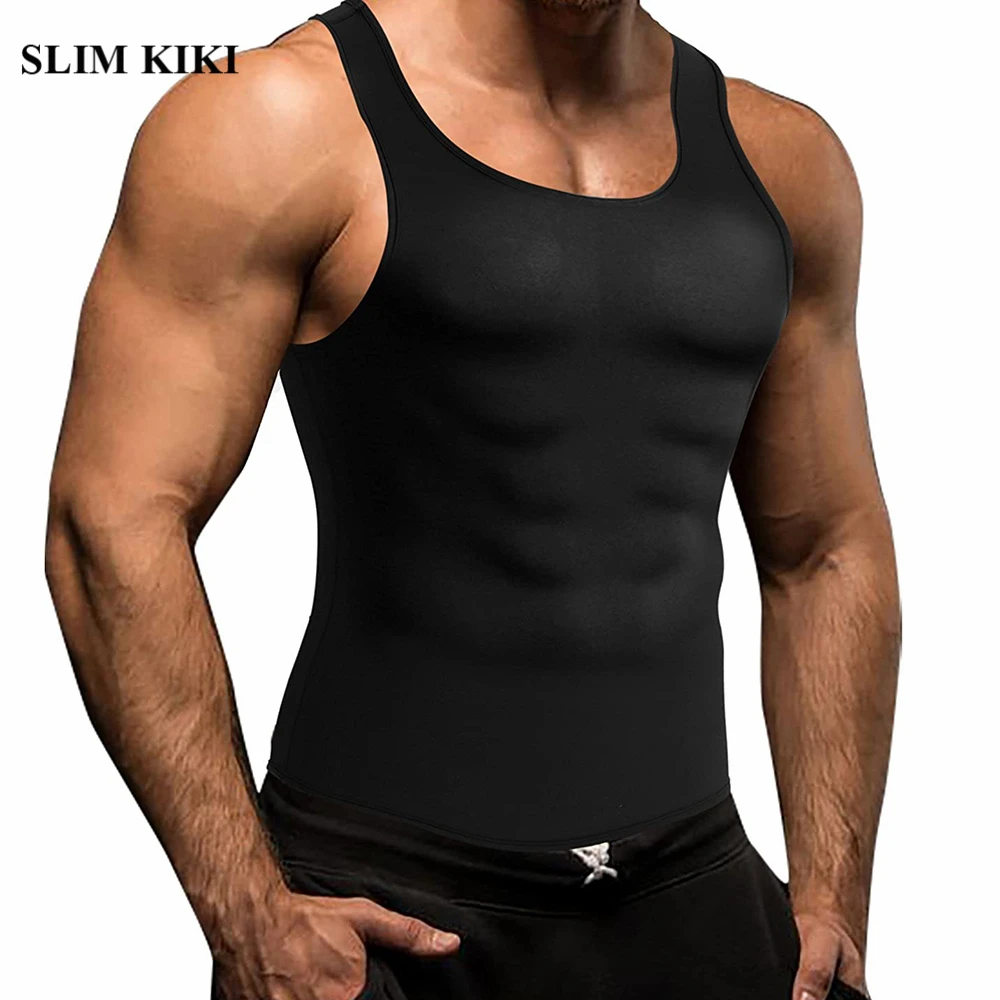 Hommes Taille Formateur Corset Gilet Chaud Neoprene Sauna Costume Corps Shaper Debardeur Chemise Pas De Fermeture Eclair Coupe Compression Ventre Controle Homme Gaine Ventre Plat Gaine Minceur Body Homme Sudation Homme