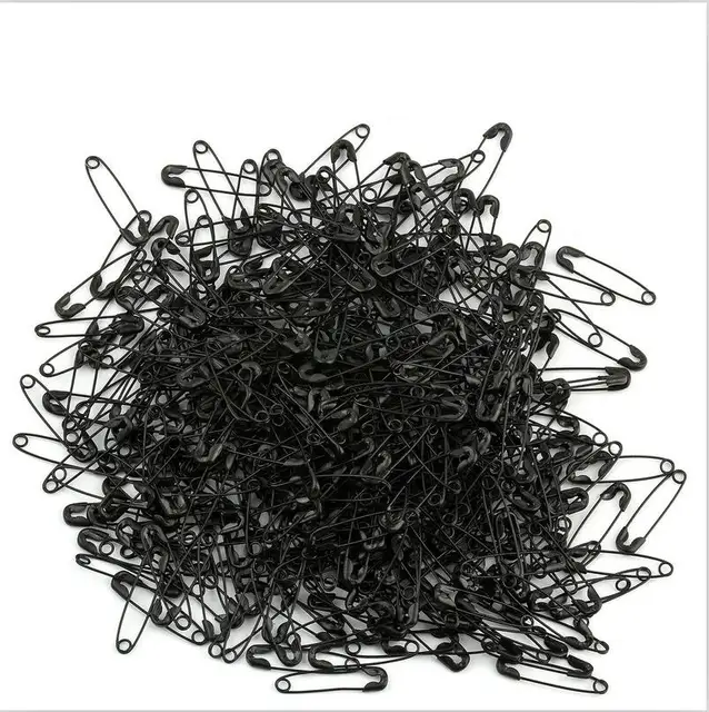 100pc Colorful Small Safety Pins DIY Mini Buckle Pin Needlework Sewing Tools Stainless Steel Safety Pin Brooch Apparel Accessory Black