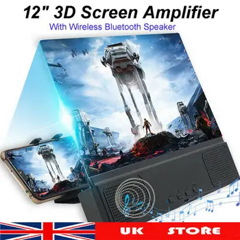 

2020 UK 12 inch Mobile Phone Screen Magnifier 3D HD Video Amplifier Smartphone Stand Built-in Bluetooth Stereo