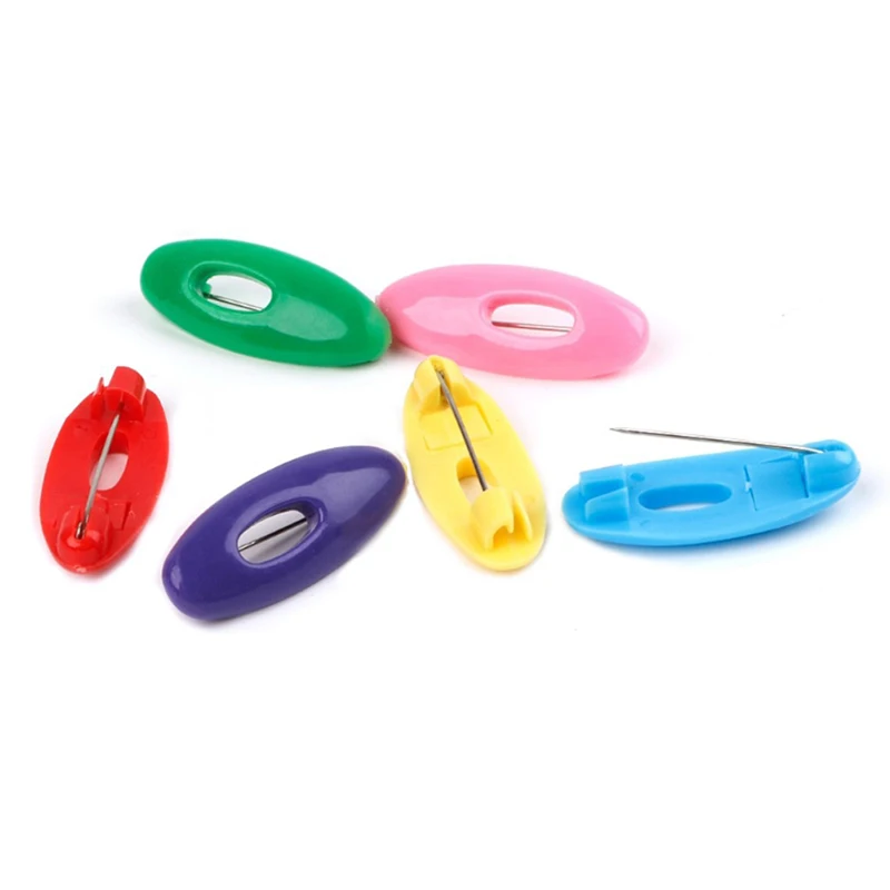 6pcs/set Multipurpose Oval Shape Enamel Safety Pins Colorful Women Locking Scarf Buckle Brooch For Sewing Craft Accessories | Дом и сад