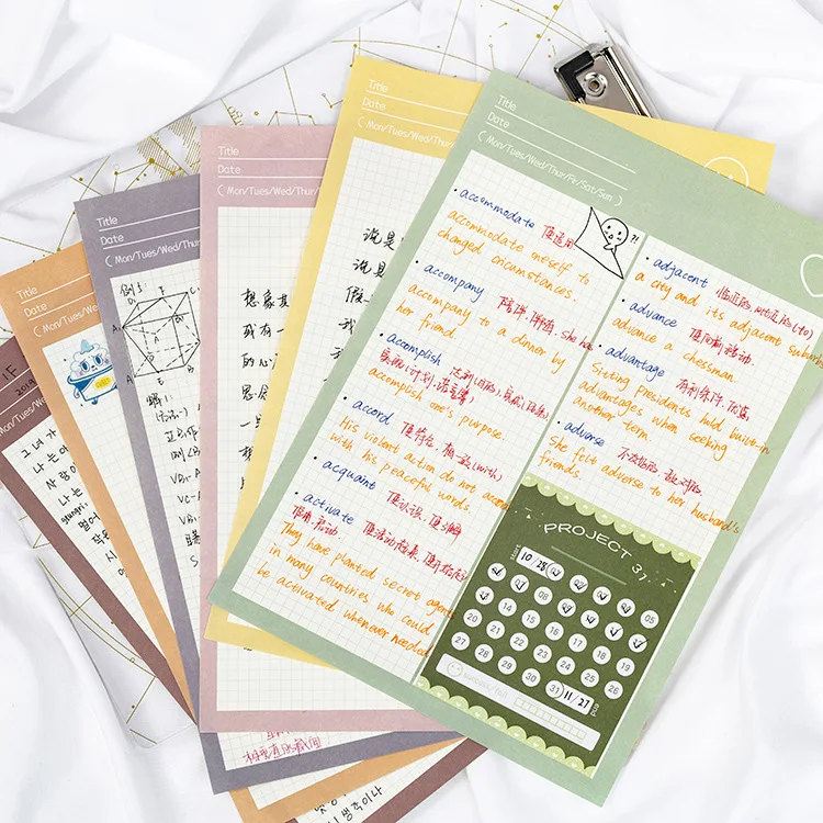 

B5 note paper Fengnan series creative solid color grid lovely student's hand account material note paper
