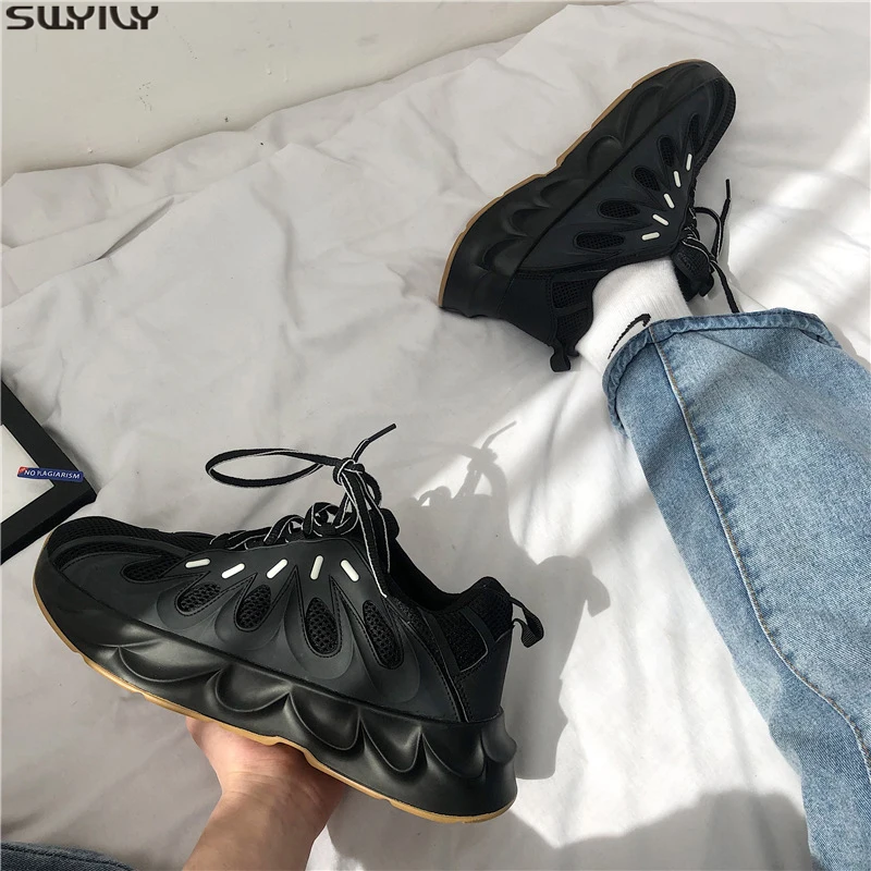 

SWYIVY 44 Mesh Old Shoes Female Black Sneakers Women Breathable Spring 2020 Chunky Sneakers Fashion Woman Casual Shoes Ladies