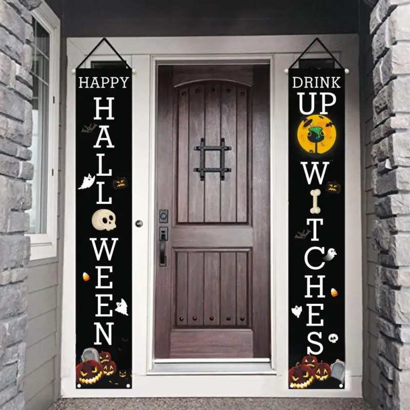 Halloween Decoration For Home Banner Gate Door Curtain Couplet Trick Or Treat Hanging Ornaments Props Party Supplies | Дом и сад