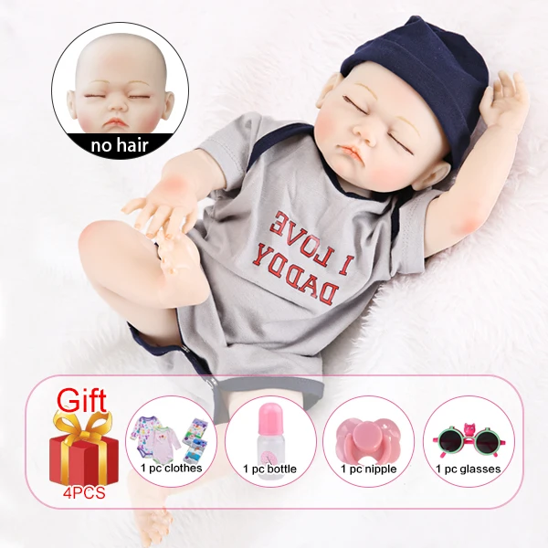 Clearance In Russian 20 Inch Reborn Baby Doll Full Soft Silicone Vinyl Sleeping Girls Boys Dolls Best Gift For Children No hair boy body