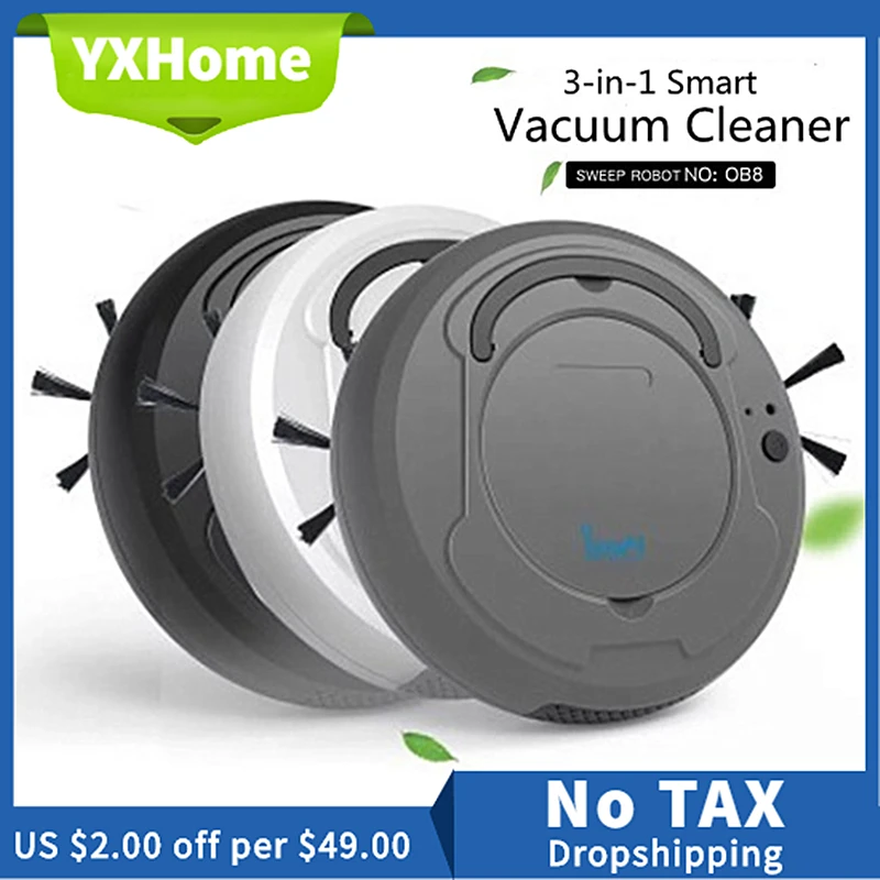 FinWell 3-in-1 Automatic Charging Intelligent Sweeping Robot Vacuum Cleaner Dry Wet Household Cleaning Machine Suitable for Cleaning Floor Tiles and Wooden Floors Effectively