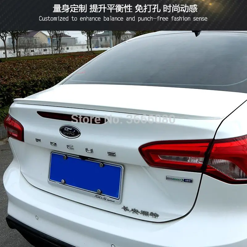 Спойлер для Ford Focus 2019 2020 ABS пластик Неокрашенный праймер цветной задний спойлер на