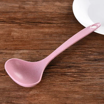 1 шт. ложка из пшеничной соломы kitchenware с длинной ручкой каши инструменты 4 цвета Защита окружающей среды долговечность - Color: 3-Wheat straw spoon