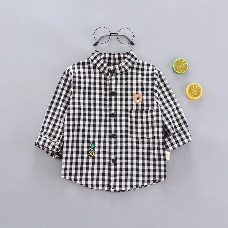 F Boys Shirt Clothes Baby Spring Thin Shirts Toddler Infant Boy Long Sleeve Tees Tops 1 2 3 4 Years Kids Cotton Shirt