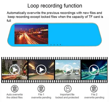 

Universal Car rearview mirror driving recorder 4.0 inch Cam mirror dash camera dual camera car dvr full hd 1080P video recorder