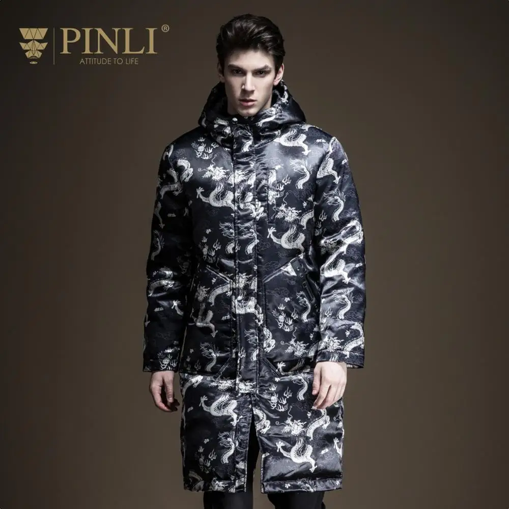 

Sobretudo Top Fashion Pinli Product Made The New Autumn 2019 In Men's Long Hooded Printing Down Jacket Coat B193508173
