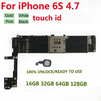 

For iPhone 6s Motherboard with Touch ID Fingerprint 16GB 32gb 128GB 64GB Unlock iCloud For iPhone 6S Logic board