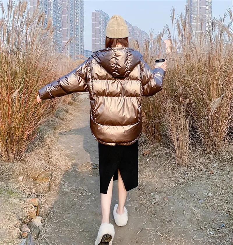 Яркая хлопковая куртка Зимние теплые куртки женские корейские Короткие пуховики хлопковые куртки женские s свободные парки с капюшоном пальто Tide F1053