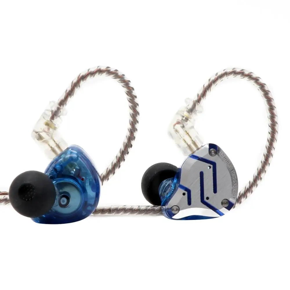 Fones de Ouvido de Metal de Alta Fidelidade com Placa Frontal de Aço 4ba + 1dd Destacável de 2 Driver In-ear Inoxidável Cabo Pinos kz Zs10 Pro 5 - Image 5