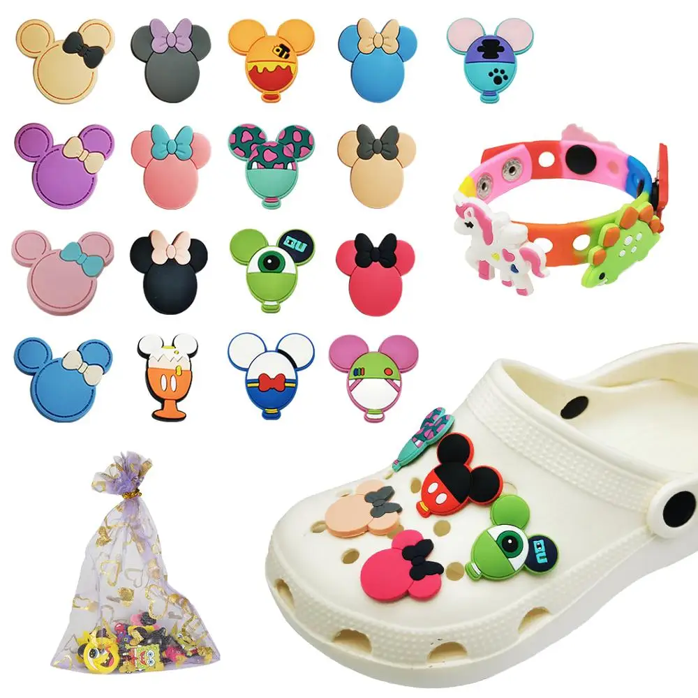 Croc dijes de zapatos para de sandalias dibujos animados de ratón, decoraciones de PVC, hebilla de Croc Jibitz para zapatilla para niños, pulsera|Decoraciones de calzado| AliExpress