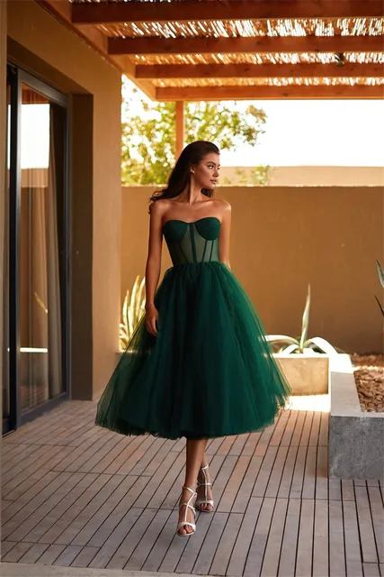 midi corset prom dress