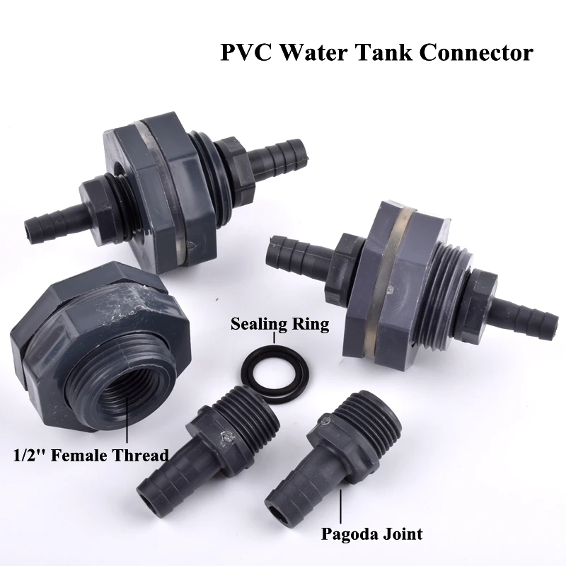 

1/2'' PVC Water Tank Connector Home Aquarium Fish Tank Drain Fittings Adapter Garden Irrigation System Water Pipe Hose Joints