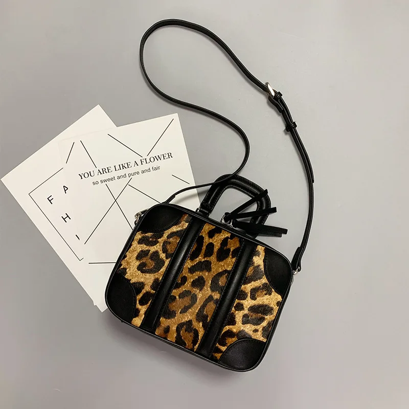 

New Arrival Genuine Leather Women's Handbag Large Capacity Shoulder Crossbody Bag Fashion Animal Skin Pattern and Horsehair