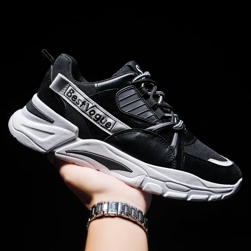 

Spring and Autumn Man Sports Shoes Casual Wearable Hiking Sneakers Male Non-slip Running Quality Leather Shoes 19NOV53
