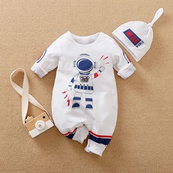 Combinaisons de printemps pour bébés, vêtements pour enfants, barboteuse avec chapeau en coton, tenue pour nouveau né, salopette pour bébés, nouvelle collection 