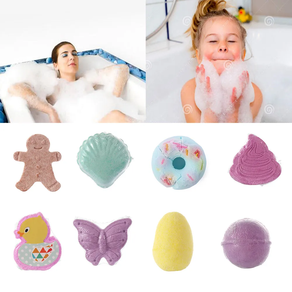 

1PC Cute Styles Bath Salt Natural Bubble Bomb Ball Body Skin Whitening Exfoliating Moisturizing stop Itching Bathroom Accessory