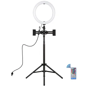 

Ring Light 10.2 Inch Dimmable RGB Ring Light with Phone Clamp and Remote for Makeup Video Mobile Phone accessories ring light