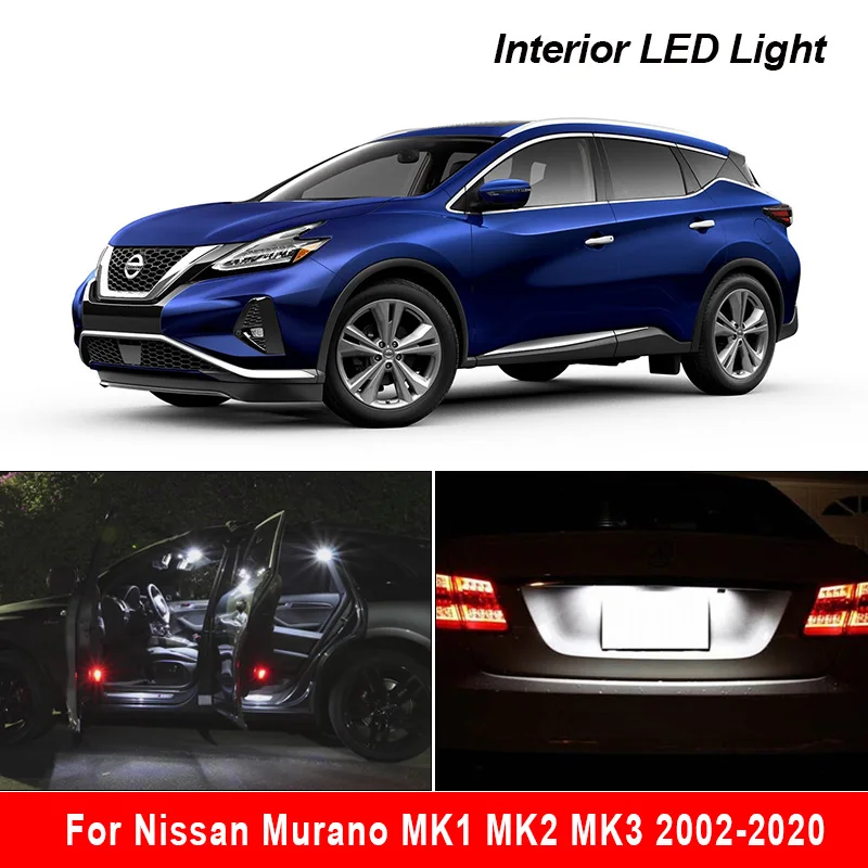 Внутренний светодиодный для Nissan Murano MK1 MK2 MK3 2002-2020 Canbus автомобиль лампы в