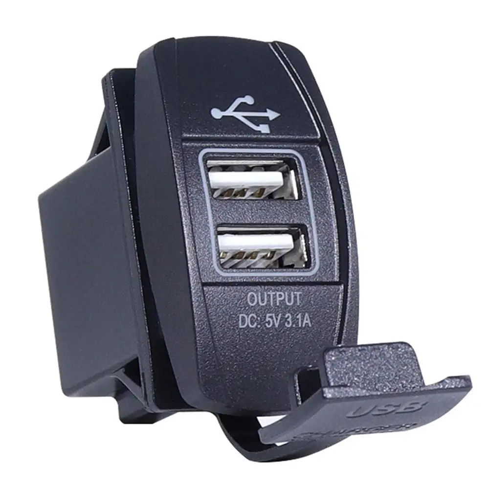 Авто Универсальный 5V 3.1A Dual USB Мощность разъем адаптера Зарядное устройство с