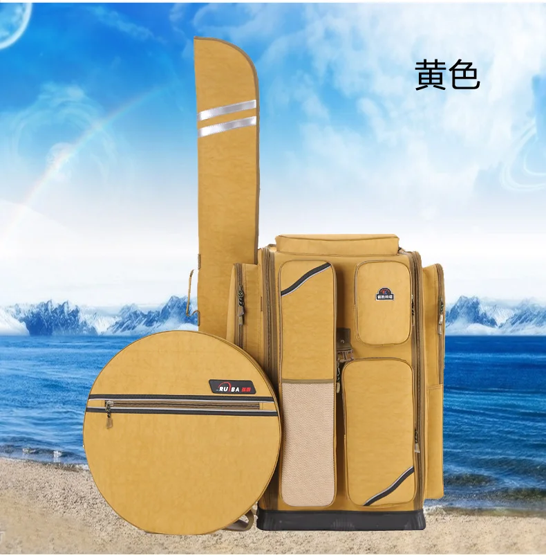 Сумка для рыболовного стула, сумка через плечо, двухслойный Многофункциональный рыболовный двухслойный рюкзак, рыболовная Сумка, рыболовная удочка, сумка для рыбалки