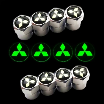 

Luminous ABS Car Styling For lancer asx outlander pajero l200 mitsubishi galant emblems Emblem Stickers Wheel Tire Valve Cap