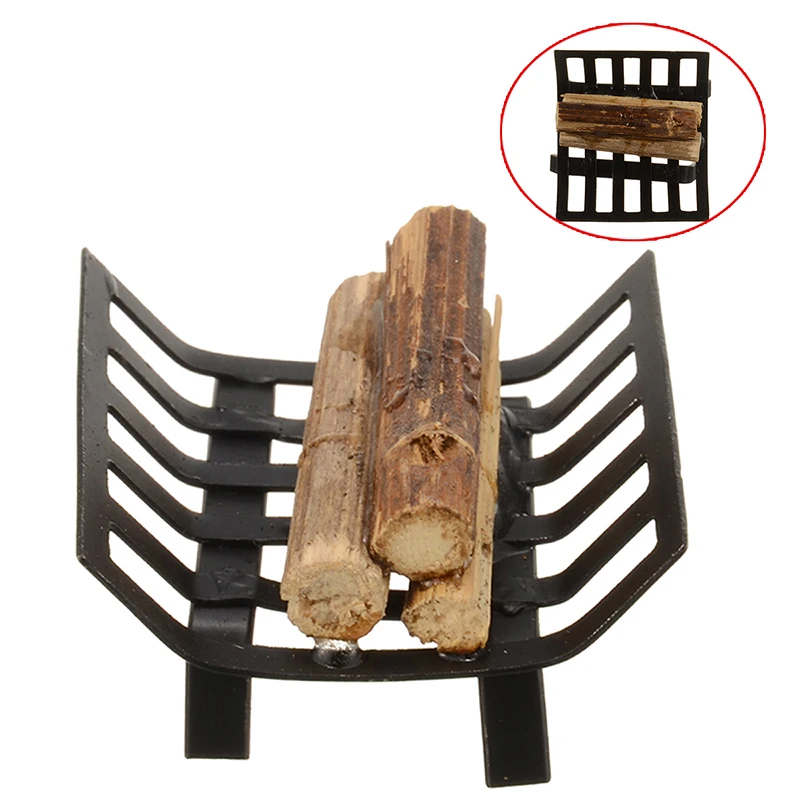 1pcs Miniature Metal Firewood Rack For 1:12 Dollhouse Furniture Garden Lawn Fireplace For Dollhouse Decoration