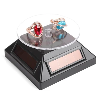 

Solar Showcase 360 Turntable Rotating Jewelry Watch Ring Phone Stand Display Jewelry Organizer Hard Display Stand
