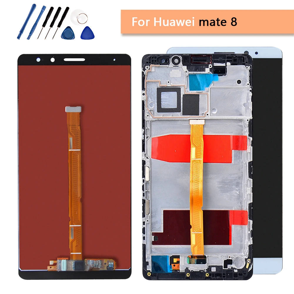100% протестированный для HUAWEI Mate 8 ЖК дисплей сенсорный экран с рамкой дигитайзер