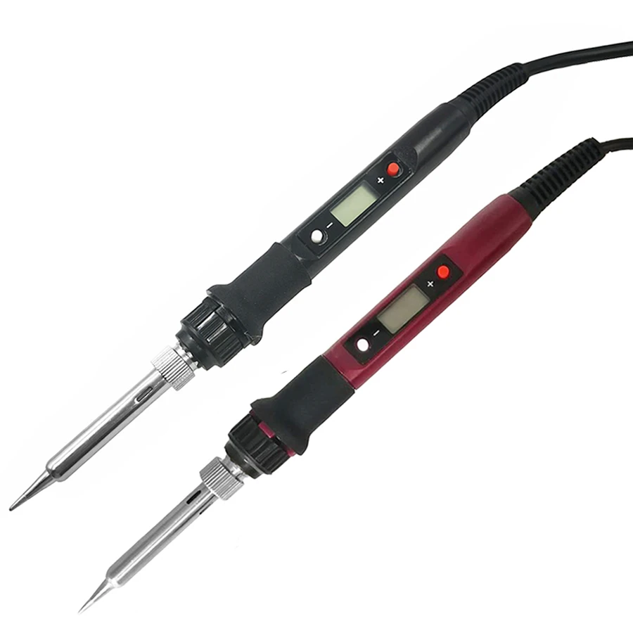 Electric Soldering Iron 80W Adjustable Temperature LCD Welding Tool Ceramic  Heater Soldering Iron Wood Burning Tips Set - AliExpress