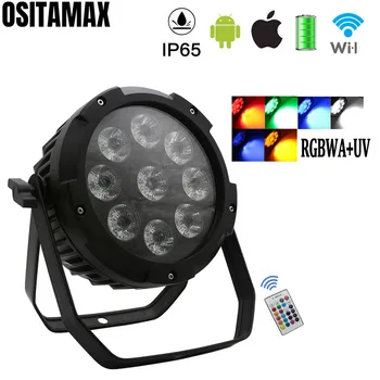

NEW LED Par 9x18w RGBWA+UV With wireless DMX512 for club disco DJ WIFI Stage Light IR remote Christmas Projector Dj Club Par