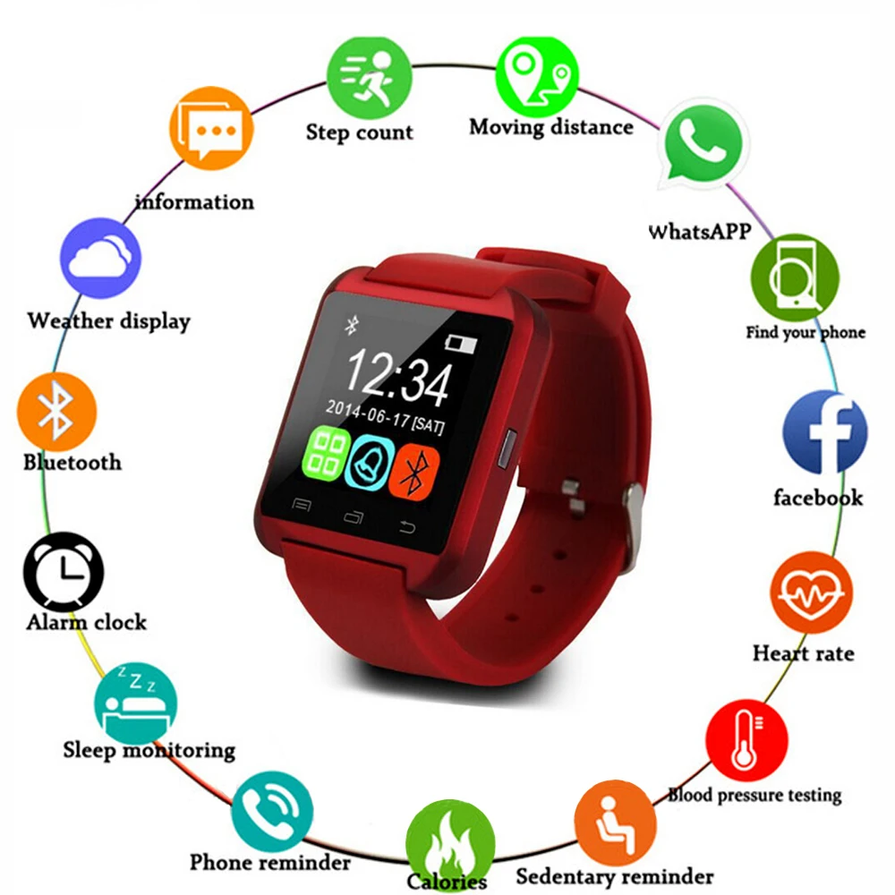 

U8 Smart Watch Pedometer Smartwatch Sleep Monitor Call Alarm Reminder Bluetooth Music Sport Fitness Tracker Watch For Men Women