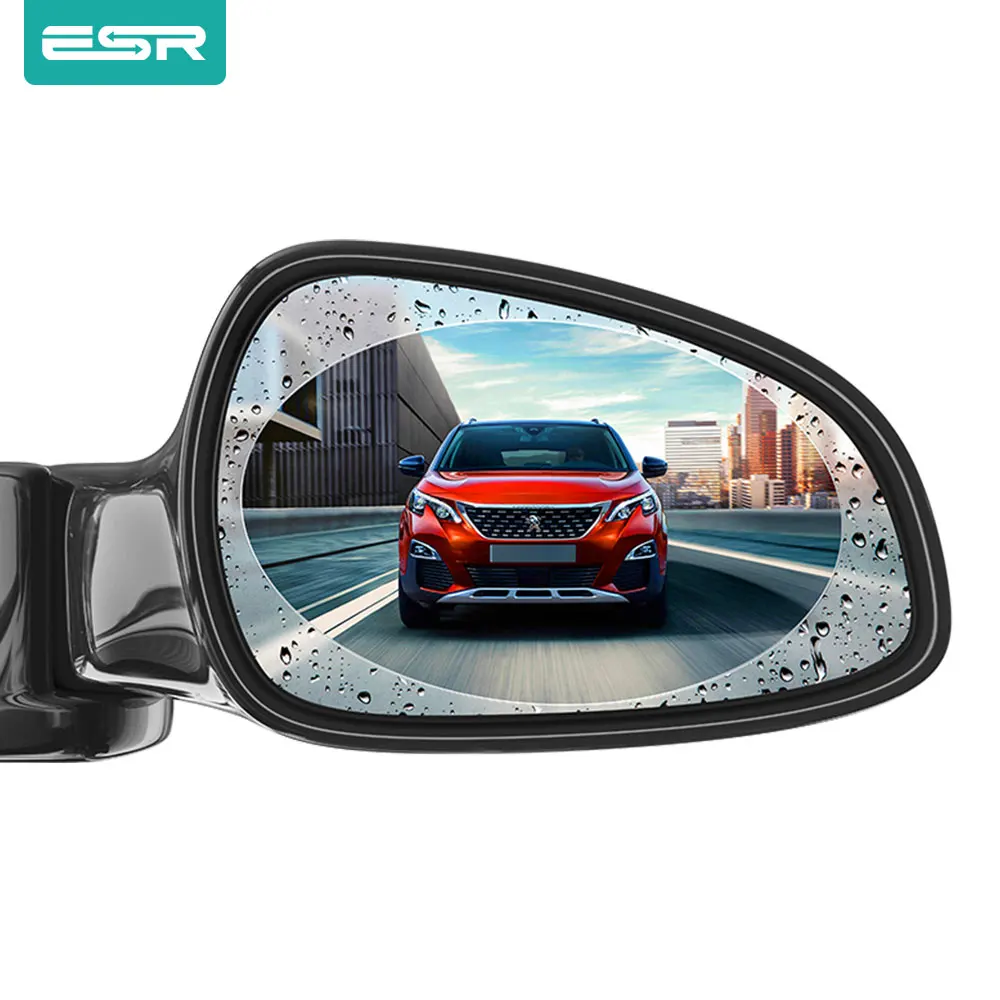 

ESR 2PCS Car Rearview Mirror Film 145*10mm/100*100mm HD Anti-Fog/Scratch Rainproof Retrovisor Clear Cover Auto Mirror Sticker