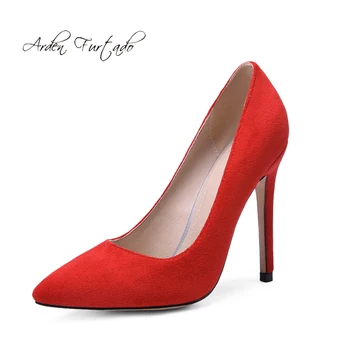 

Arden Furtado Summer Fashion Trend Women's red Pointed Toe Stilettos Heels Sexy Concise Mature Pumps Slip-on Party Shoes