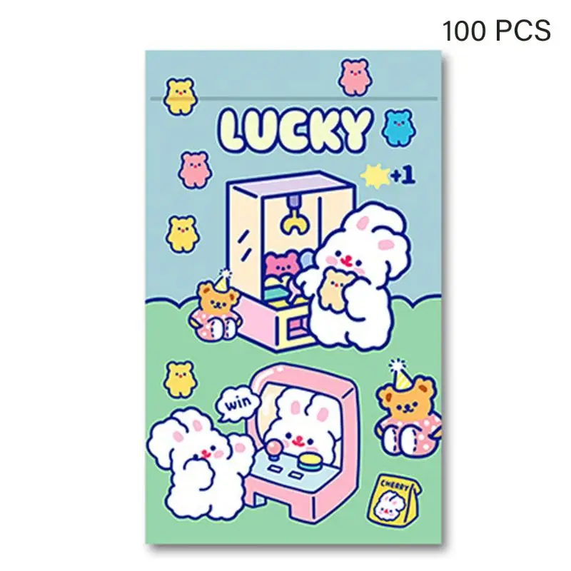 

100Pcs Resealable Cartoon Print Plastic Seal Press Ziplock Bag L9BE