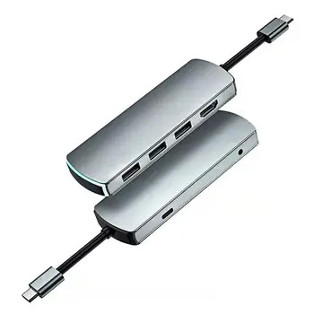 

In Stock USB C Hub 6-in-1 USB C To HDMI USB Power Delivery PD Charging Port For MacBook Pro USB C Devices