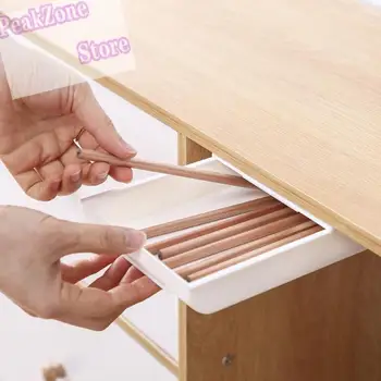 

Self-adhesive desk under the drawer makeup storage box desktop sundries storage drawer school stationery supplies pencil tray