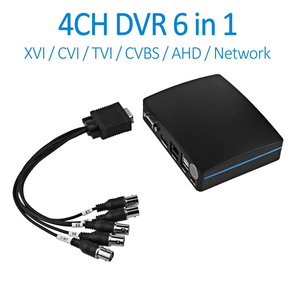 4CH TVI XVI CVI AHD аналоговый сетевой цифровой видеорегистратор 6 в 1 1080N супер мини XMEYE App