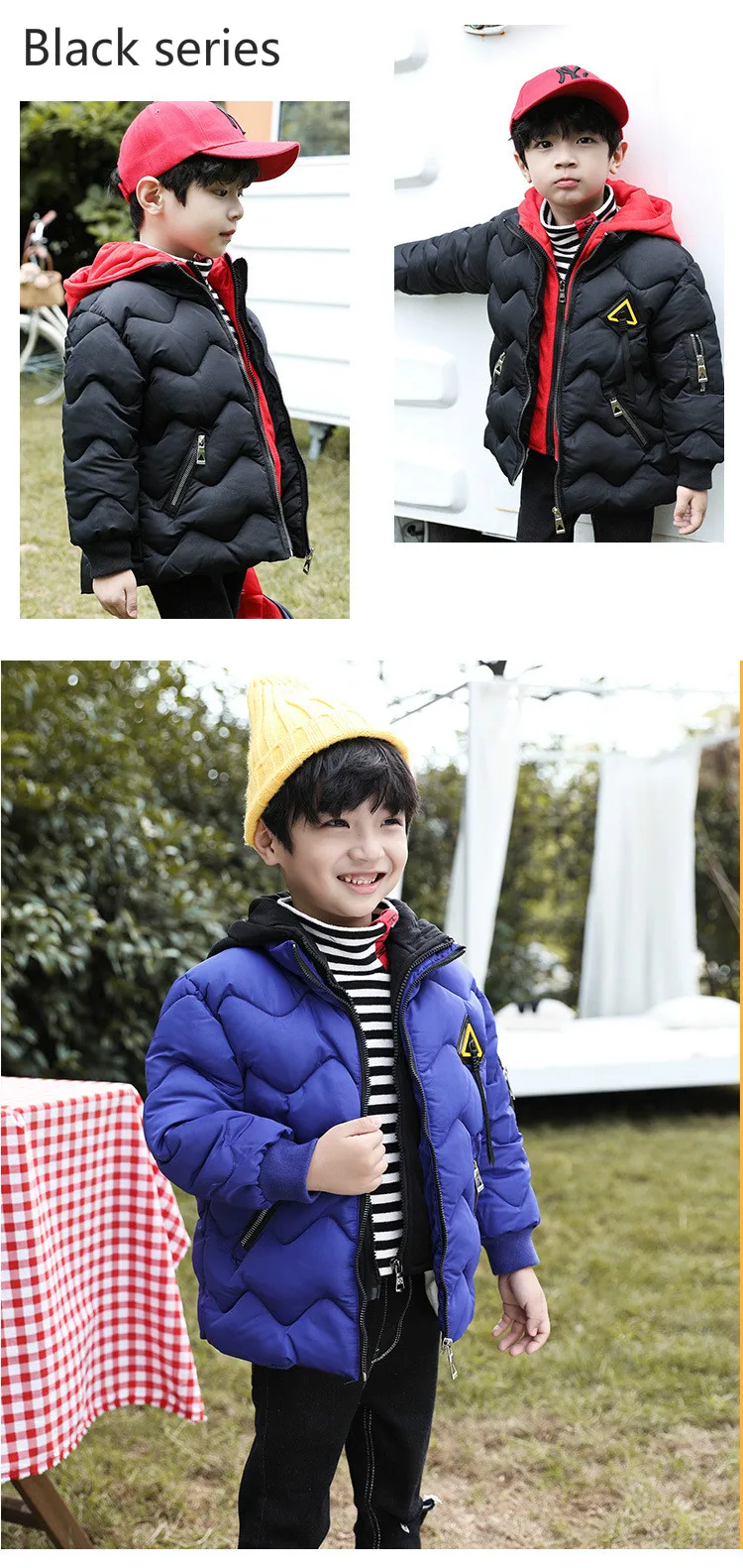 New fashion hot type of kids fall and winter cotton coats for boy thicken long sleeve blouse with pure color
