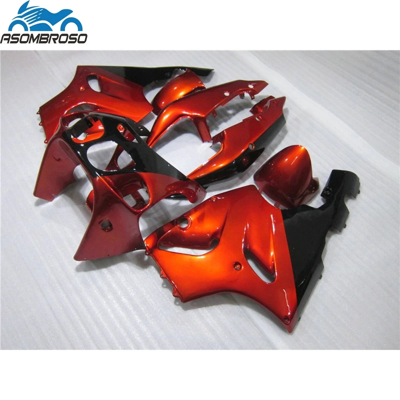 Lowest Price Motorcycle for Kawasaki Ninja ZX7R fairing kit 1996-2003 orange black set zx7r 96 97 98 99 00 01 02 03 HX24 | Автомобили и