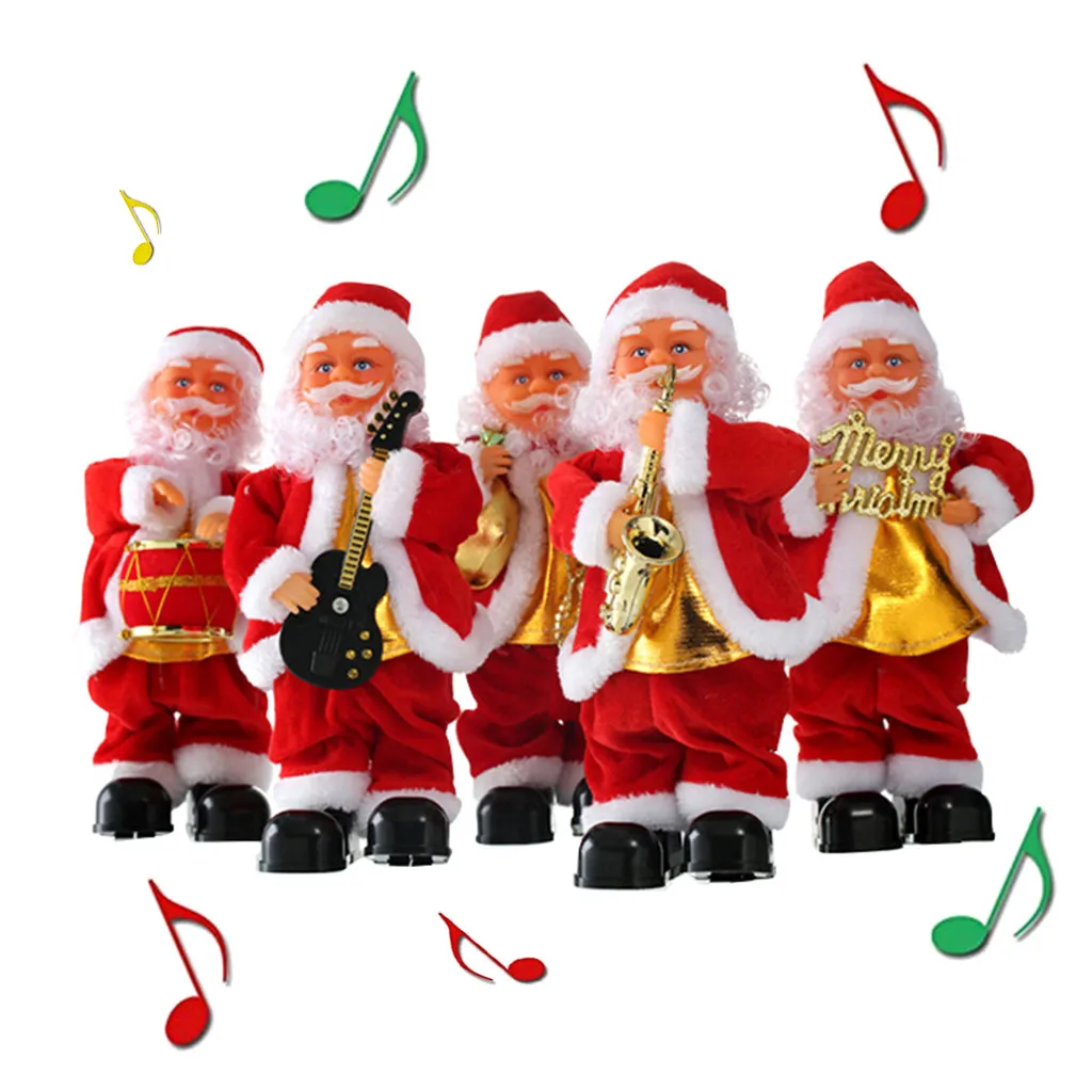 Merry Christmas игрушка Санта-Клаус под елкой с новым годом фигурка Поющая музыкальная Санта электрическая игрушка украшения подарок для детей